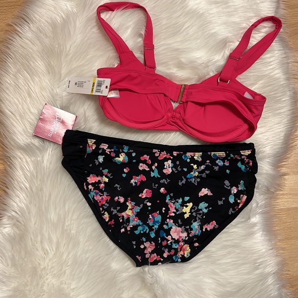 Bundle Anne Cole pink bikini &  Top Skirts Sports  floral bottom NEW wit… - Picture 2 of 7